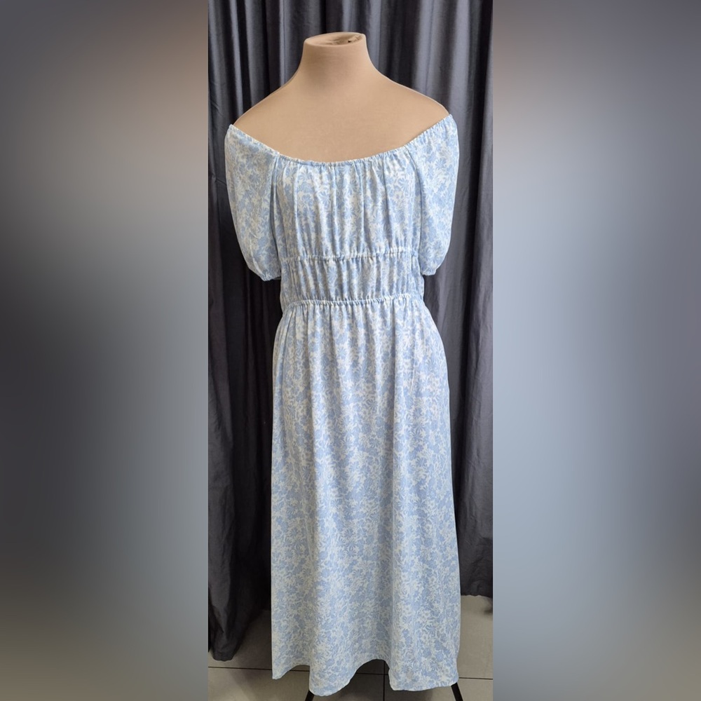 Who What Wear Light Blue Backless Dress